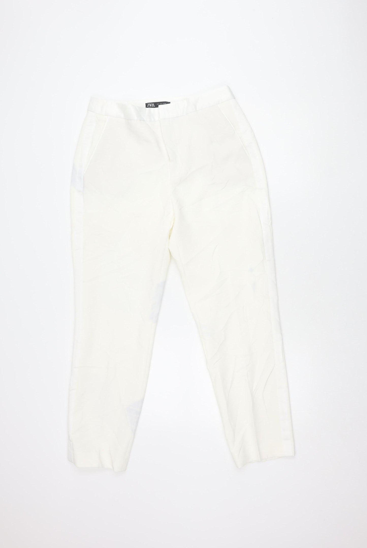 Womens UK Size L Zara   White Trousers