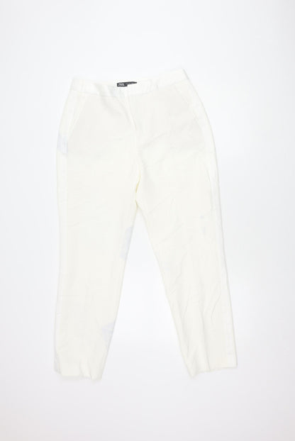Womens UK Size L Zara   White Trousers