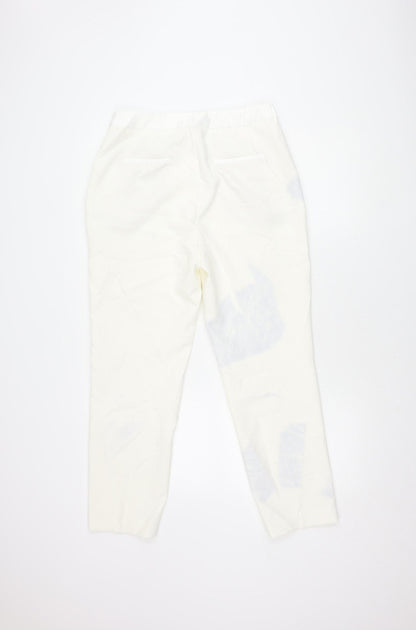 Womens UK Size L Zara   White Trousers