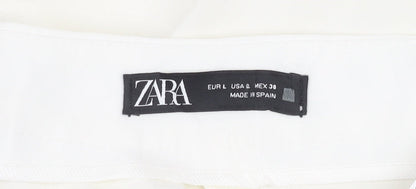 Womens UK Size L Zara   White Trousers