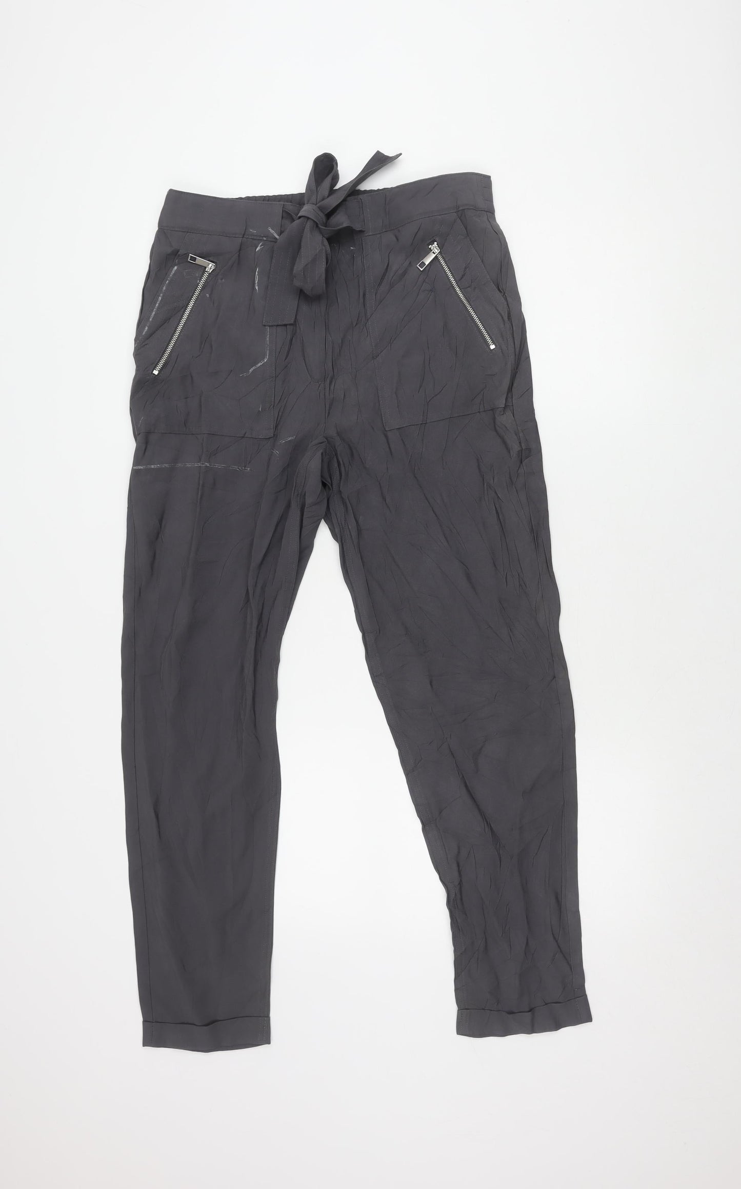Womens UK Size 12L NEXT Relaxed Fit Casual Grey Trousers