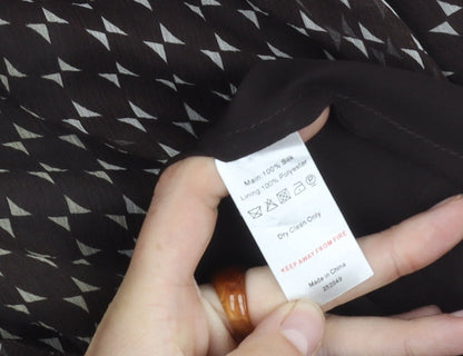 Monsoon Women Brown Silk Flutter Sleeve Dress