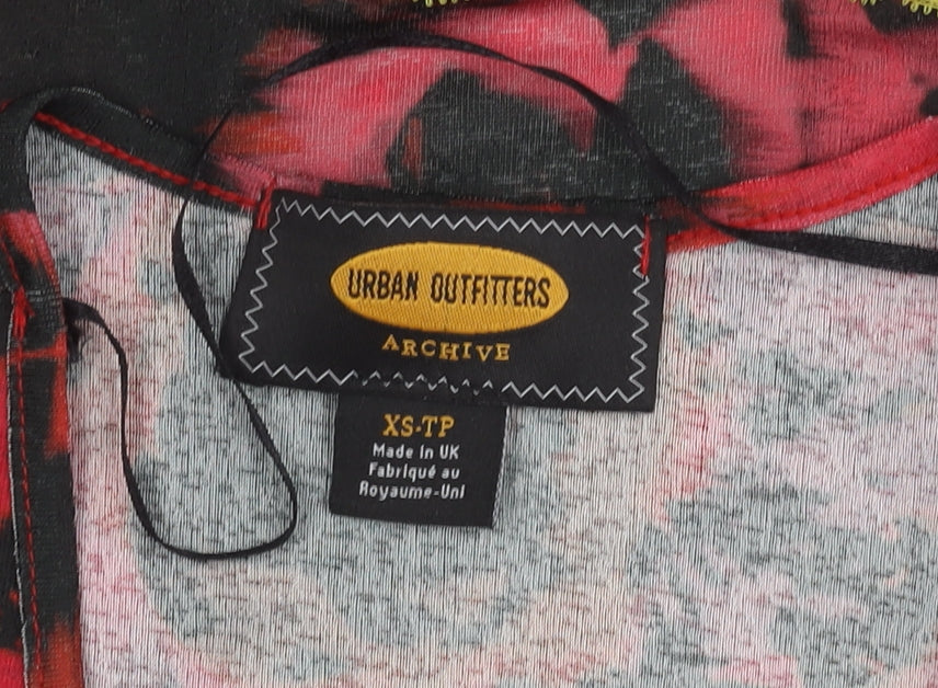 Womens UK Size XS Urban Outfitters Multicoloured Cropped Blouse