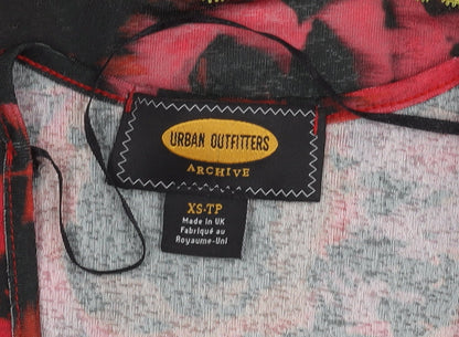 Womens UK Size XS Urban Outfitters Multicoloured Cropped Blouse