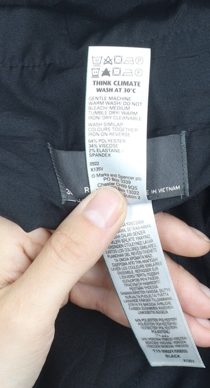 Marks and Spencer Men's Black Regular Fit Trousers