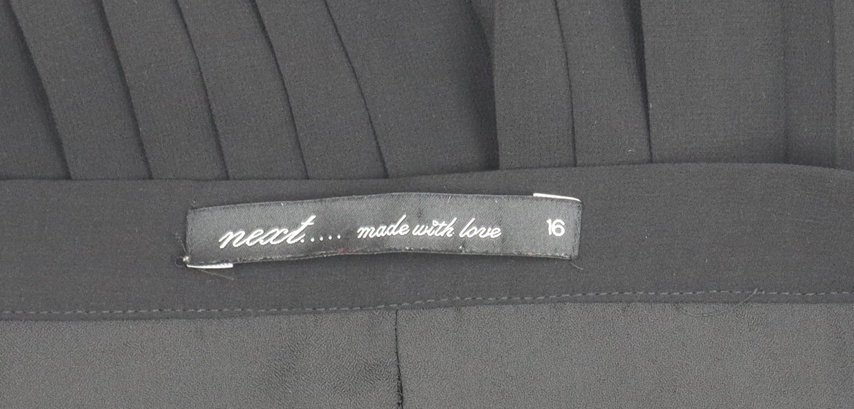 Next Women's Black Blue Pleated Skirt Size 16