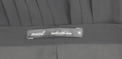 Next Women's Black Blue Pleated Skirt Size 16