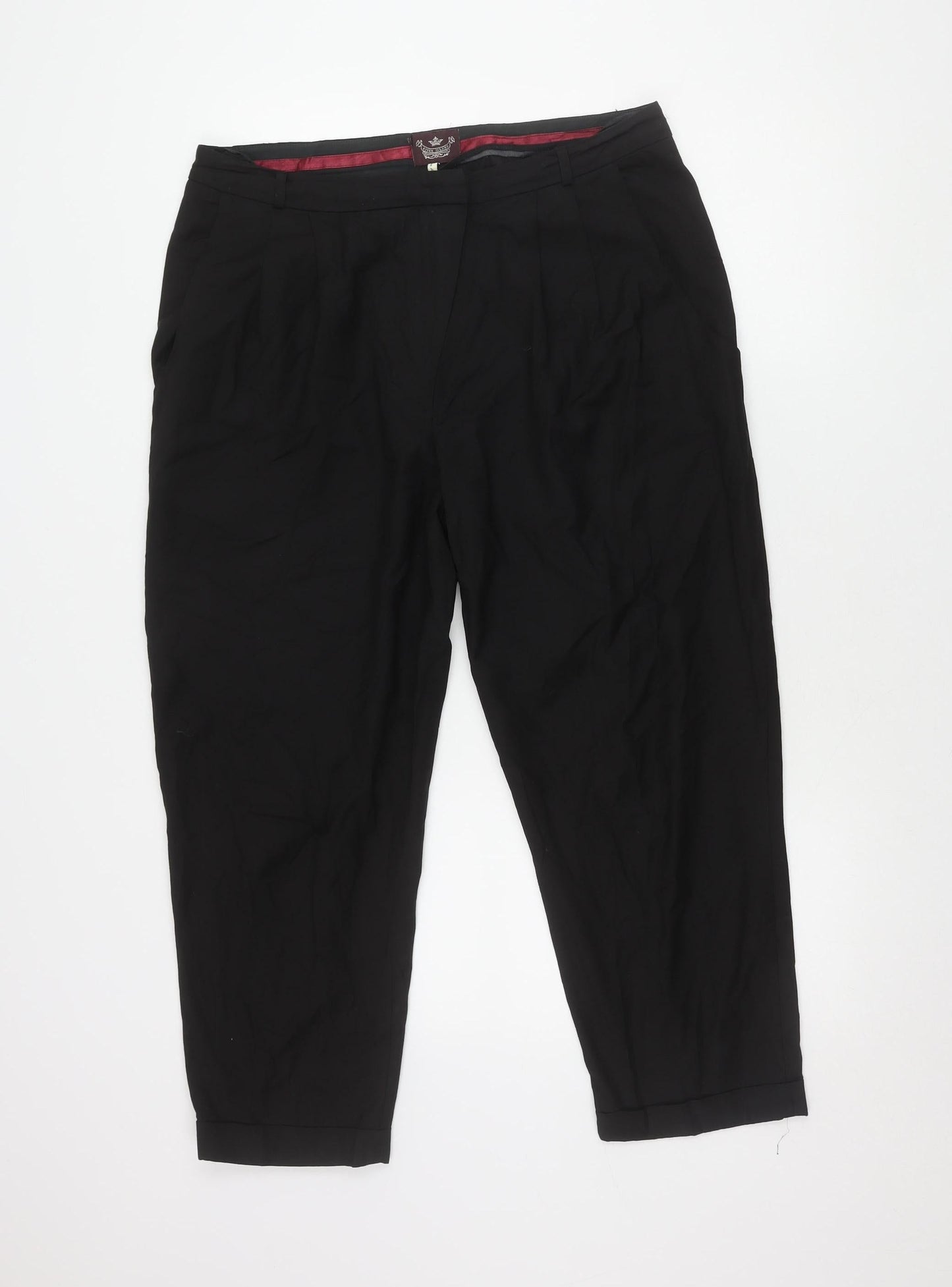 River Island Women's Black Pleated Trousers - Size 12