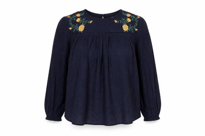 Dorothy Perkins Women's Embroidered Blue Blouse Size 10