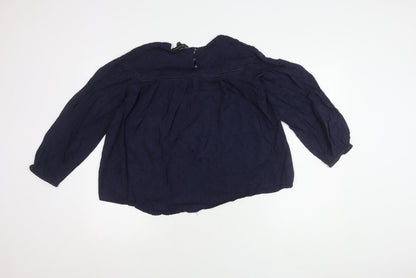 Dorothy Perkins Women's Embroidered Blue Blouse Size 10