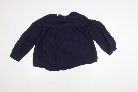 Dorothy Perkins Women's Embroidered Blue Blouse Size 10