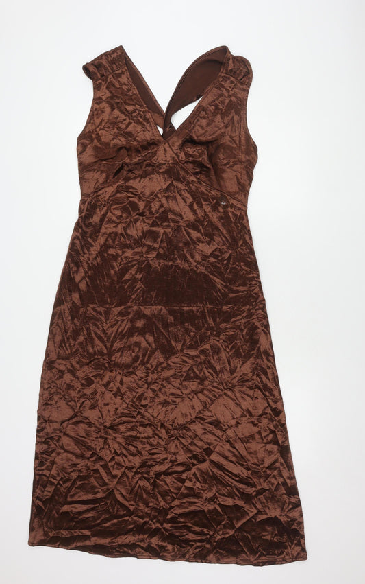 Next Brown Sleeveless Dress for Women, Size 14