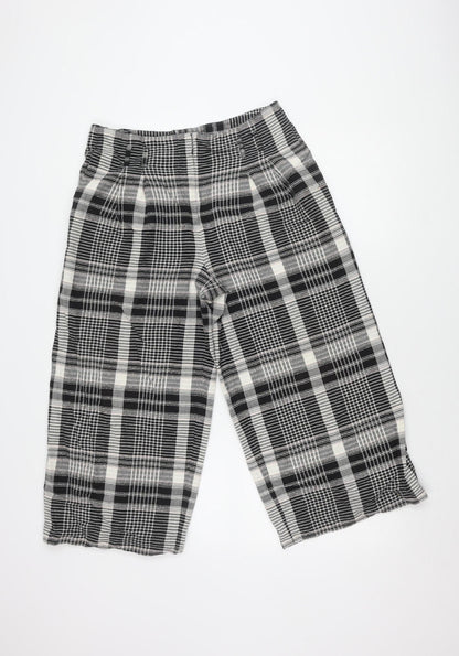 Anthropologie Women's Black Plaid Cropped Trousers 10