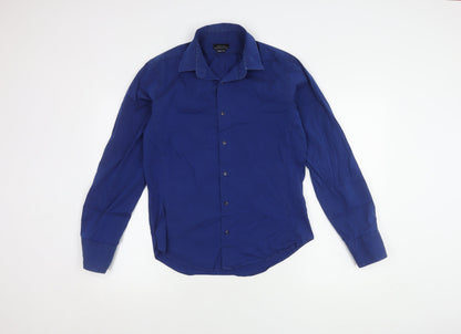 Zara Men Blue Extra-Slim Fit Long Sleeve Shirt L