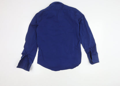 Zara Men Blue Extra-Slim Fit Long Sleeve Shirt L