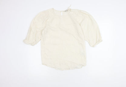 Womens UK Size 8 NEXT Ivory Basic Blouse