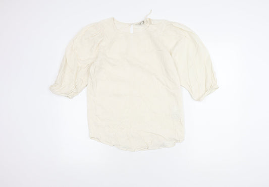 Womens UK Size 8 NEXT Ivory Basic Blouse
