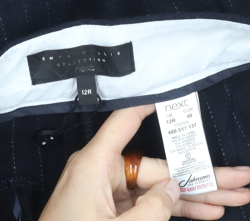 Womens UK Size 12 NEXT Regular Fit Business Black Trousers