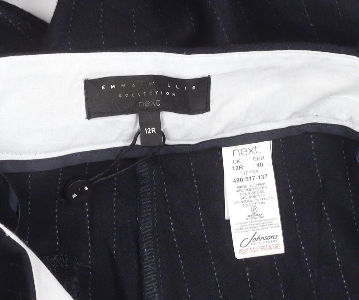 Womens UK Size 12 NEXT Regular Fit Business Black Trousers