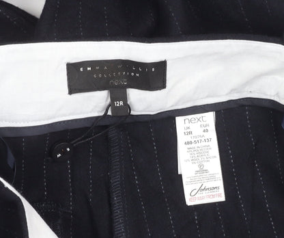 Womens UK Size 12 NEXT Regular Fit Business Black Trousers