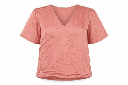 Next Women's Pink V-Neck Blouse, Size 12, Casual Spring Top