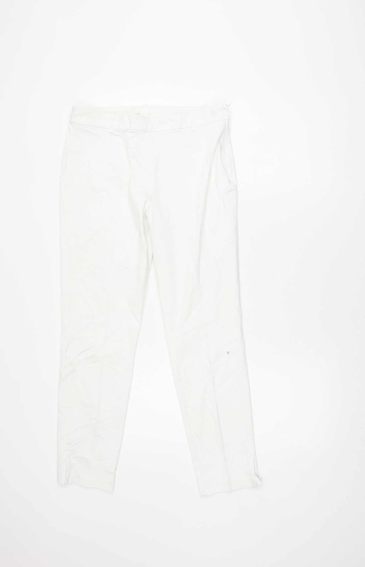 Womens UK Size 14 H&M Regular Fit Casual White Trousers