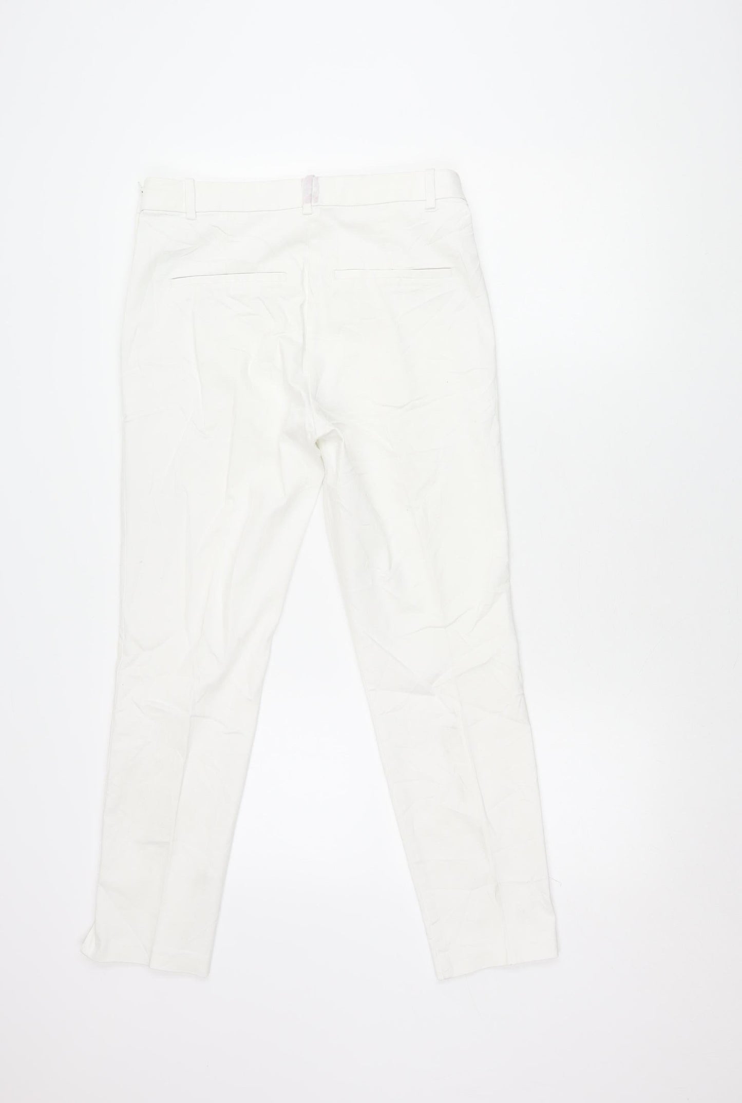 Womens UK Size 14 H&M Regular Fit Casual White Trousers