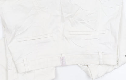 Womens UK Size 14 H&M Regular Fit Casual White Trousers