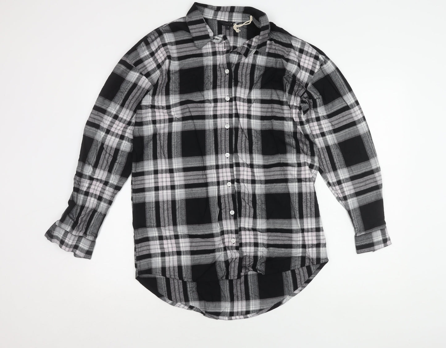 Womens UK Size 10 NEXT Black Basic Button-Up