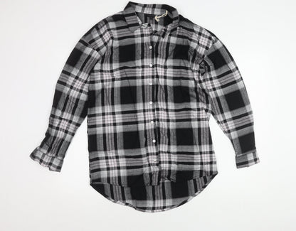 Womens UK Size 10 NEXT Black Basic Button-Up