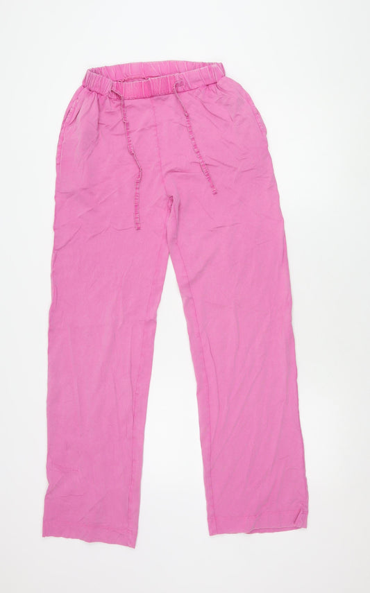 Womens UK Size XS NEXT Relaxed Fit Casual Pink Trousers