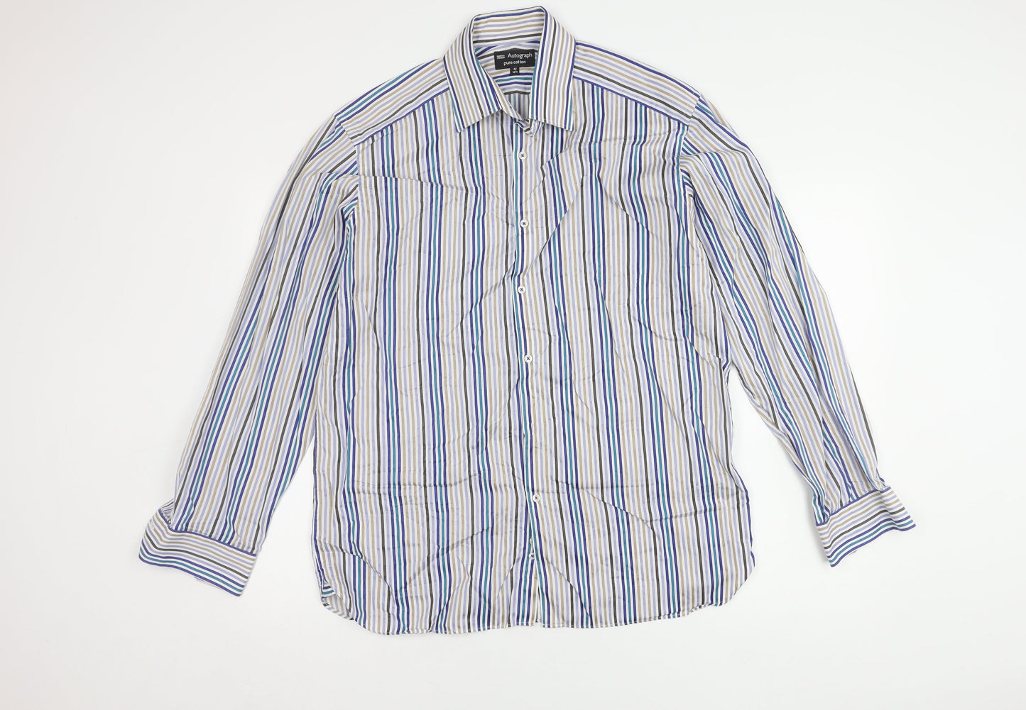 Marks & Spencer Men's Multicoloured Striped Shirt