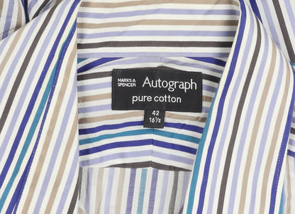 Marks & Spencer Men's Multicoloured Striped Shirt
