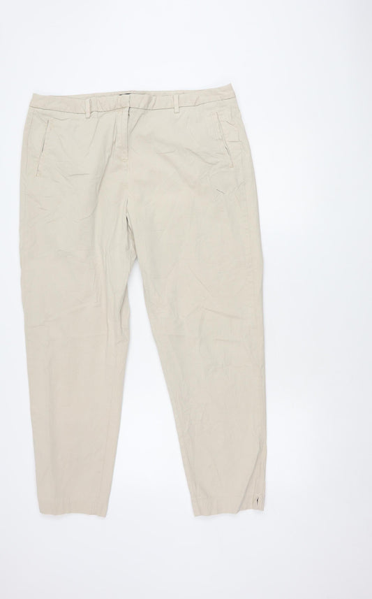 Marks and Spencer Men's Beige Chino Trousers Size 18
