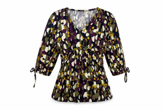 Front view of Next Women's Multicoloured Wrap Top, size 14