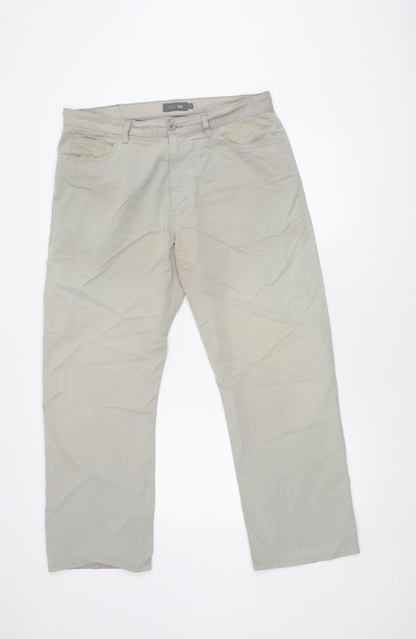 Marks and Spencer Men's Grey Trousers, Size L