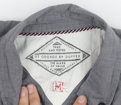 St George By Duffer Men's Grey Medium Long Sleeve Shirt
