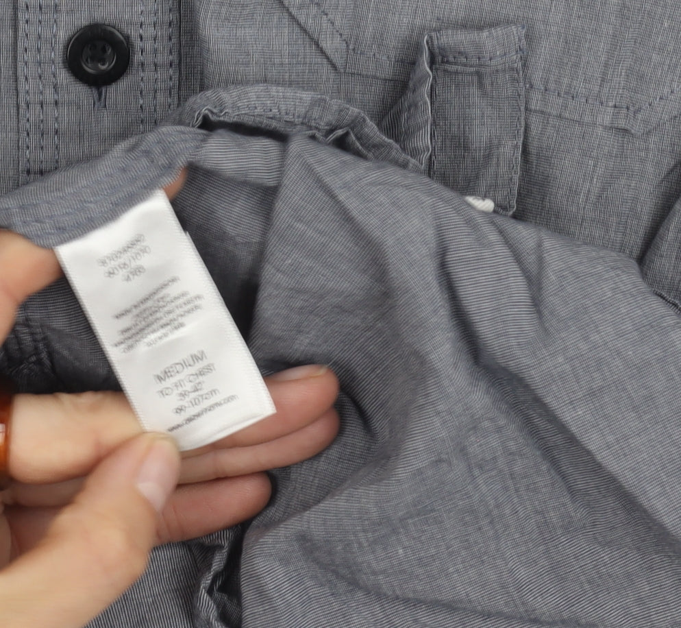 St George By Duffer Men's Grey Medium Long Sleeve Shirt