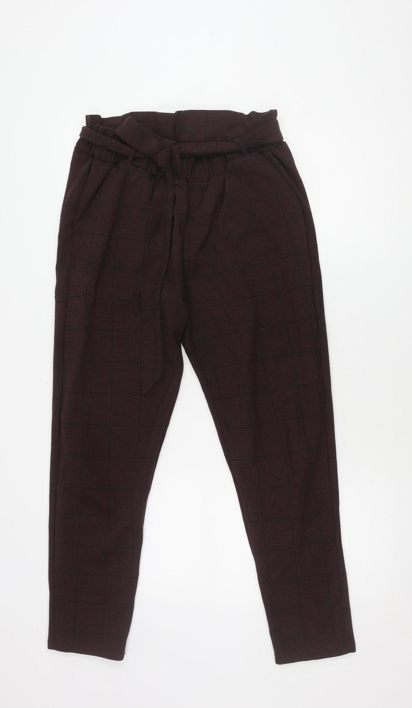 New Look Women's Brown Check Trousers Size 10