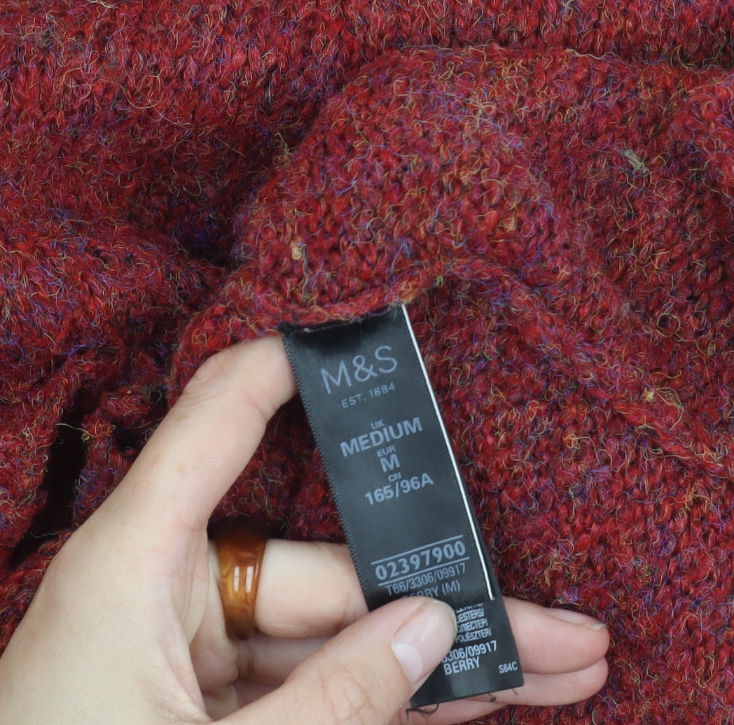 Womens UK Size M Marks and Spencer Red Pullover Jumper