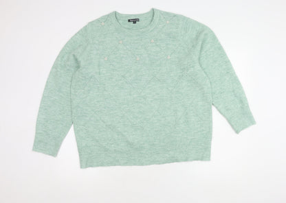 Womens UK Size 20 Bonmarché Green Pullover Jumper