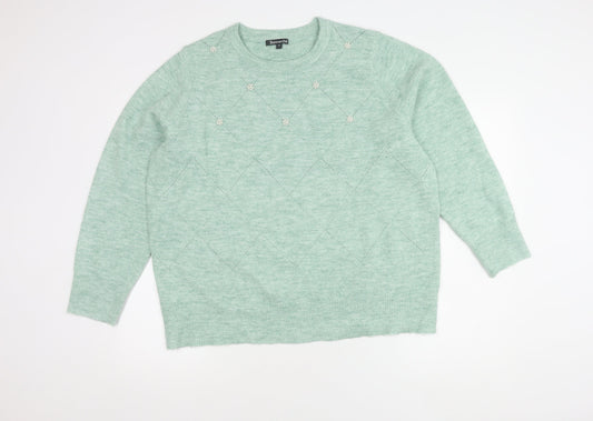 Womens UK Size 20 Bonmarché Green Pullover Jumper