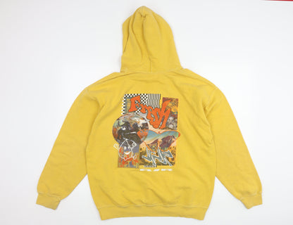 Urban Outfitters Men's Yellow Graphic Print Hoodie S