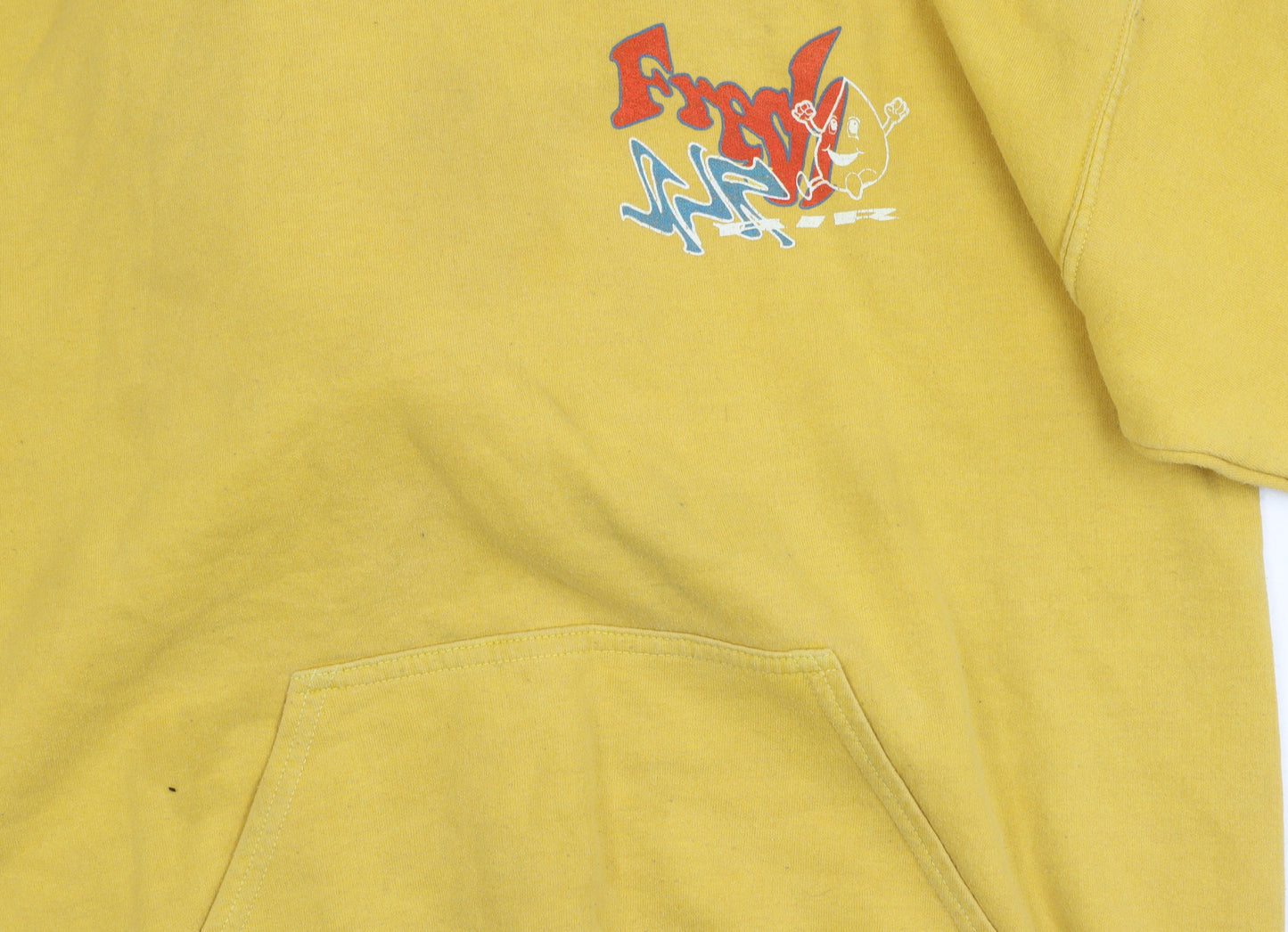 Urban Outfitters Men's Yellow Graphic Print Hoodie S