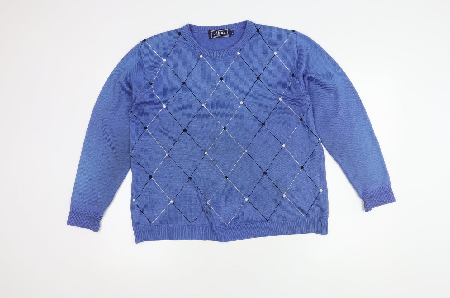 Womens UK Size L Akal Collection Blue Pullover Jumper