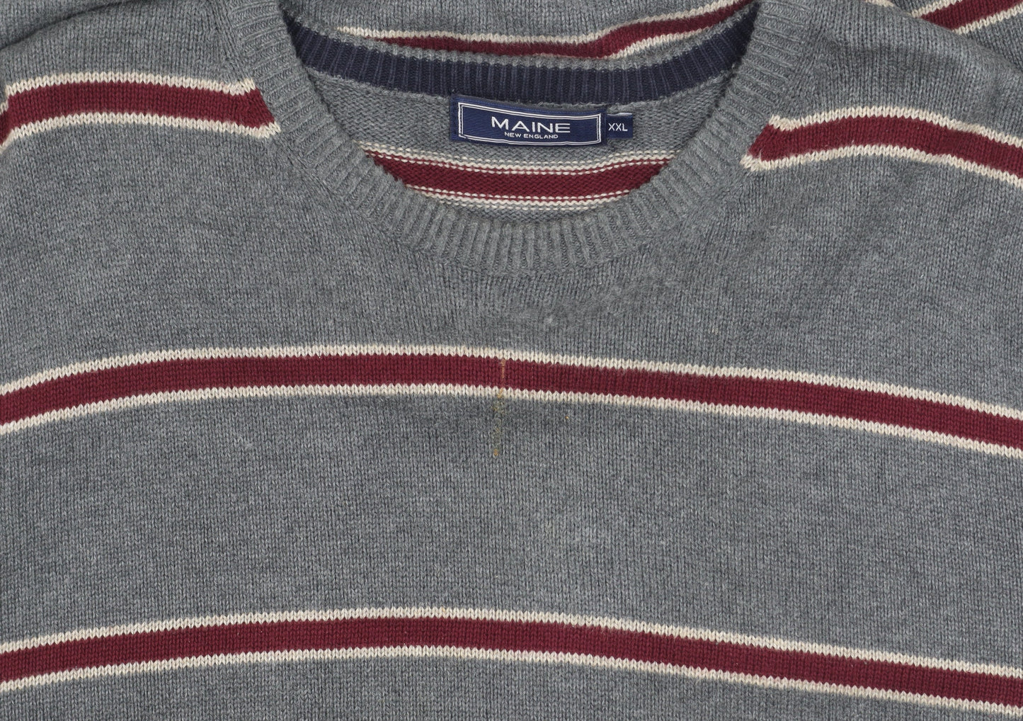 Maine Men's Grey Striped XL Pullover Jumper