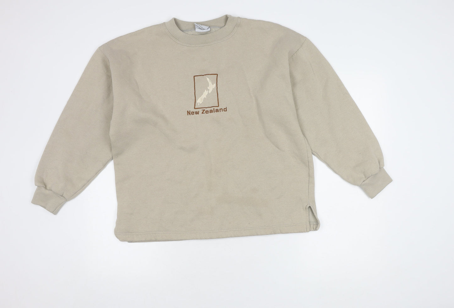 Leisure Line Beige Pullover Sweatshirt, Unisex Large