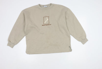 Leisure Line Beige Pullover Sweatshirt, Unisex Large
