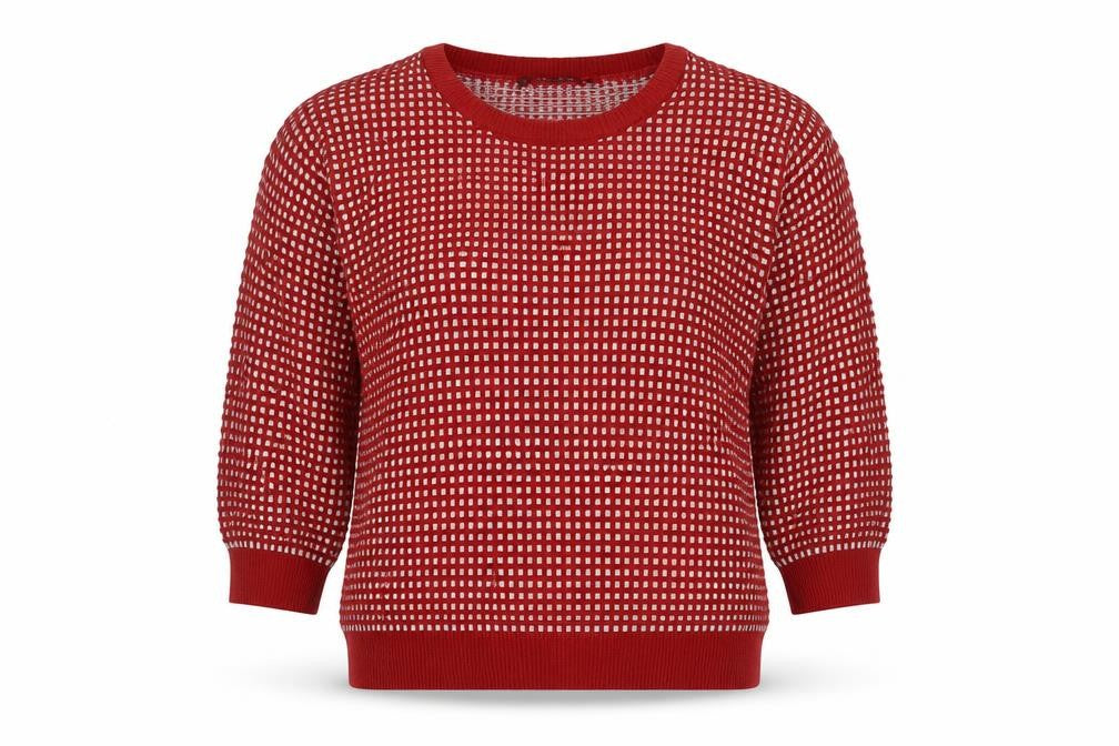 Front view of Zara Knit Red jumper, unisex kids, size 10