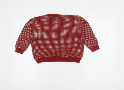 Zara Knit Red Pullover Jumper, Unisex Kids, Size 10